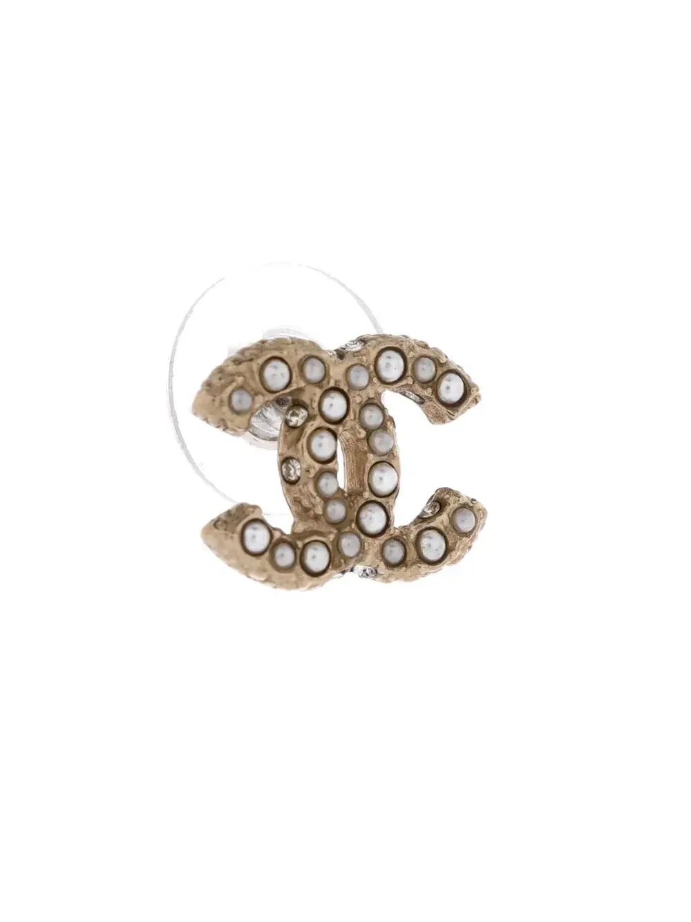 Chanel Cc Stud Earrings Faux Pearls And #282097C74B